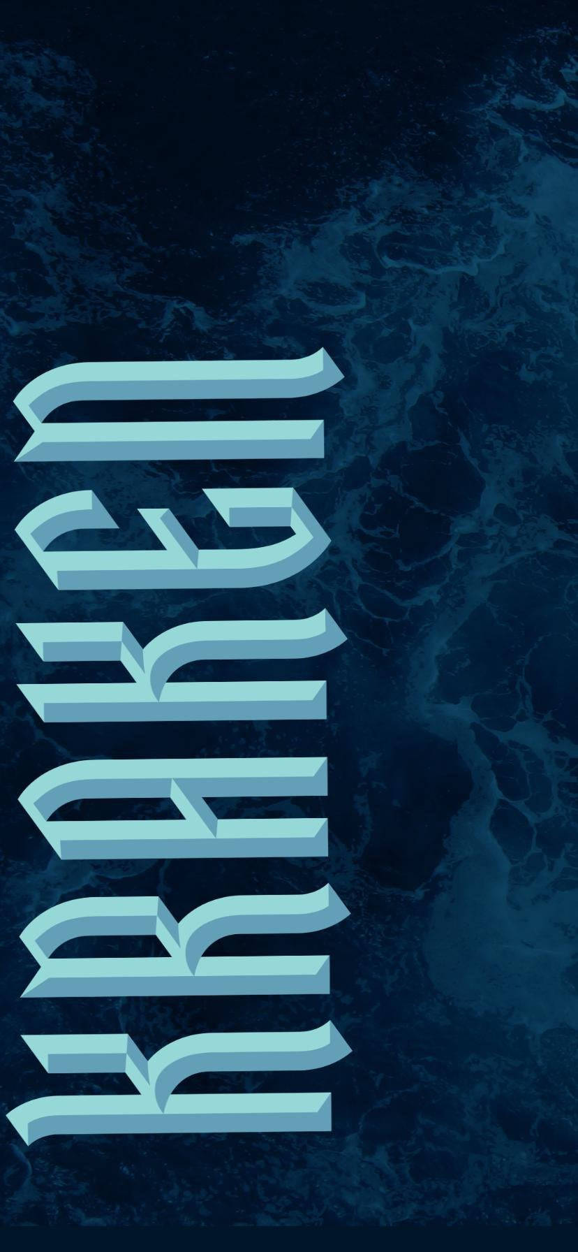 Seattle Kraken, Old English Lettering, teal glows, HD Phone Wallpaper