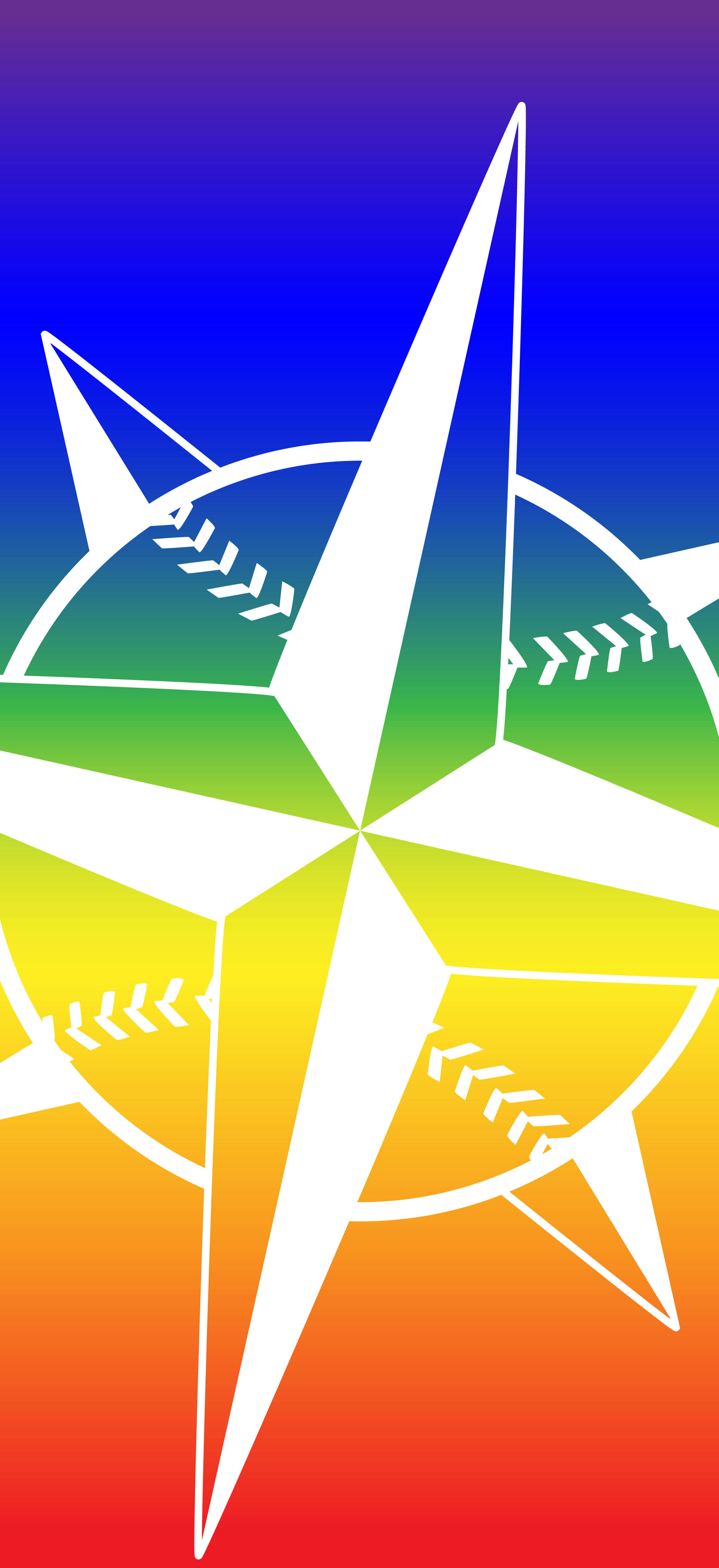 Seattle Mariners, rainbow logo, compass rose, 4K Phone Wallpaper