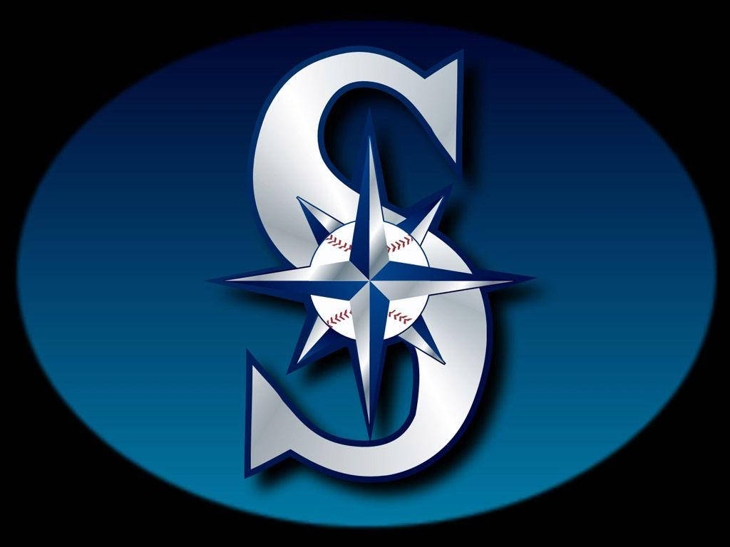 Seattle Mariners, white and blue logo, metallic silver 'S' logo, SD Desktop Wallpaper