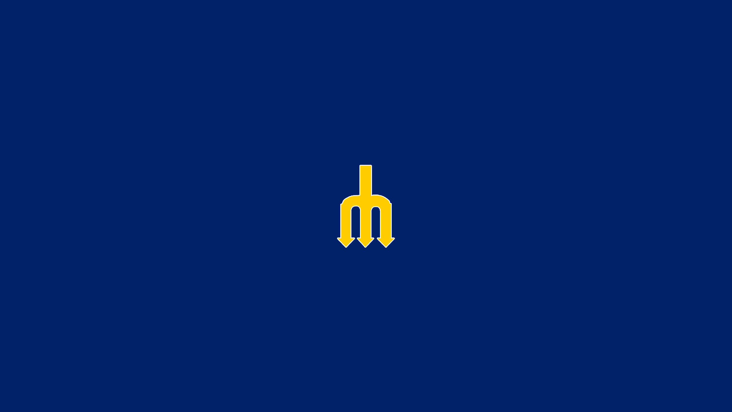 Seattle Mariners, trident logo, yellow, 2K Desktop Wallpaper