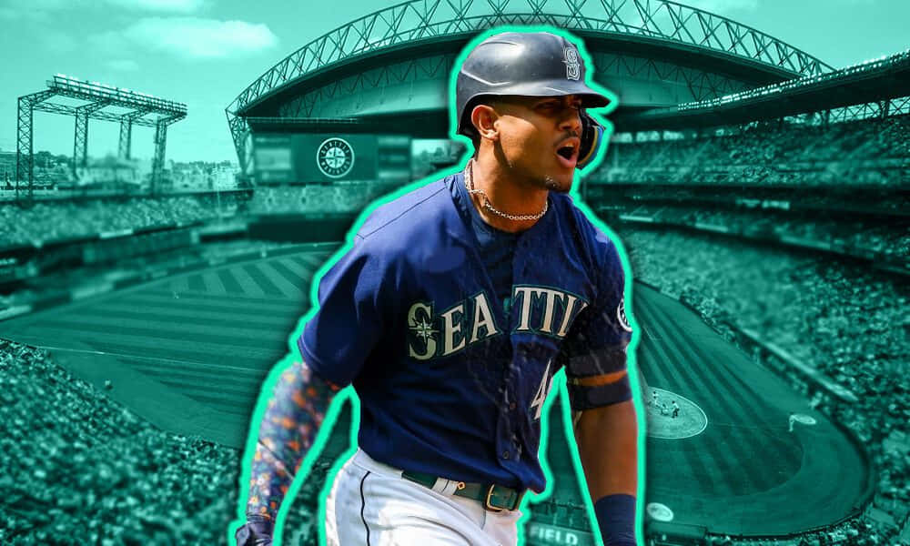 Seattle Mariners, player, teal-tinted stadium field, SD Desktop Wallpaper