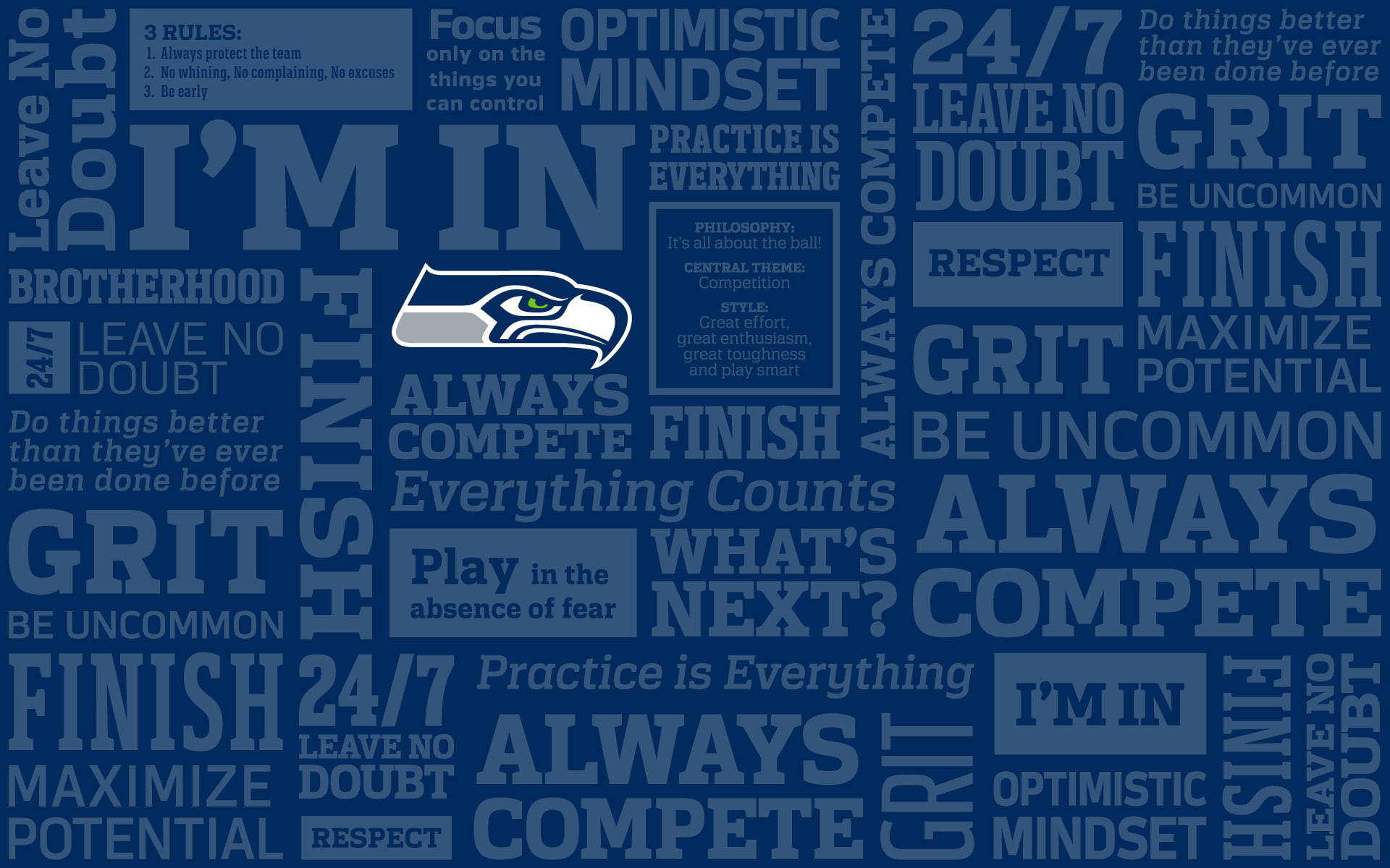 Seattle Seahawks, dark blue, logo, Full HD Desktop Wallpaper