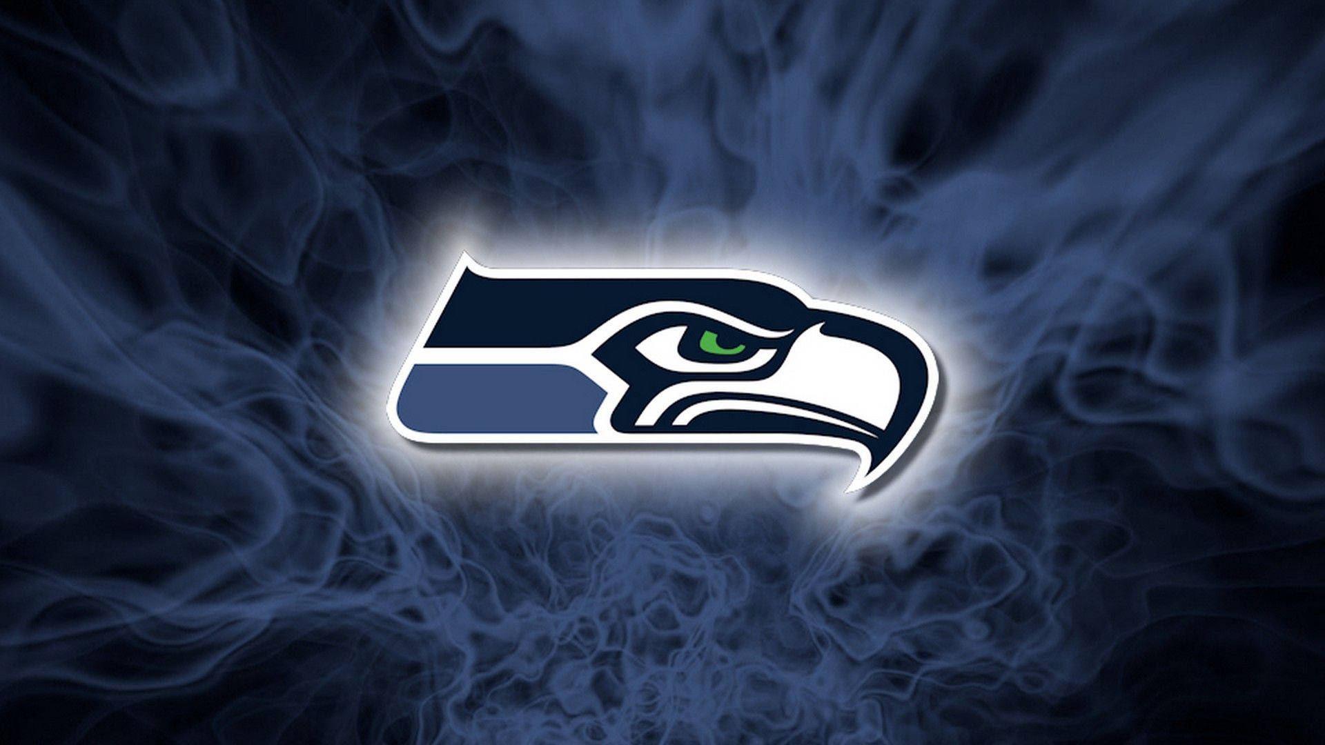 Seattle Seahawks, Seattle Seahawks logo, dark blue smoke, Full HD Desktop Wallpaper