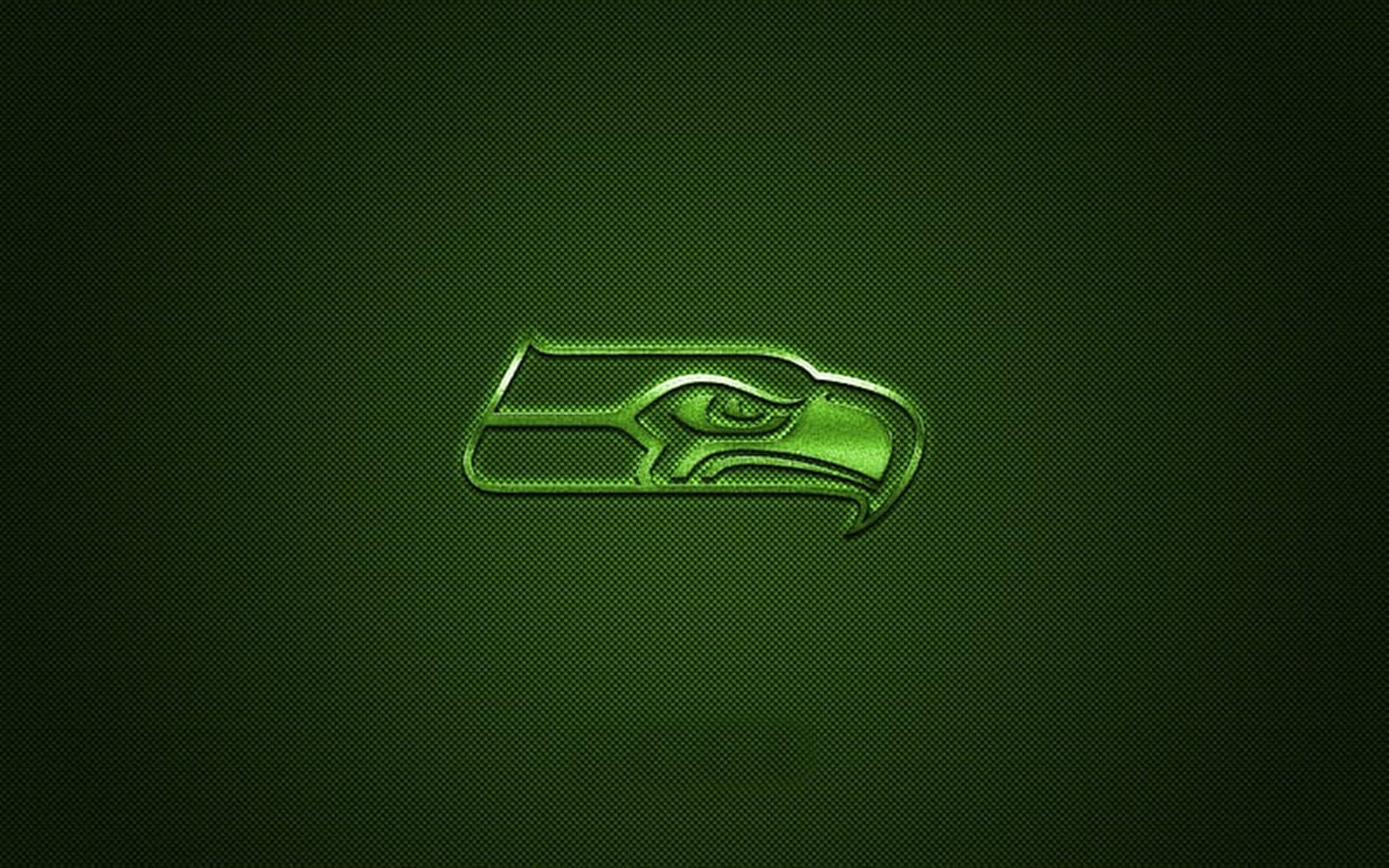 Seattle Seahawks, dark green, glowing green, HD Desktop Wallpaper
