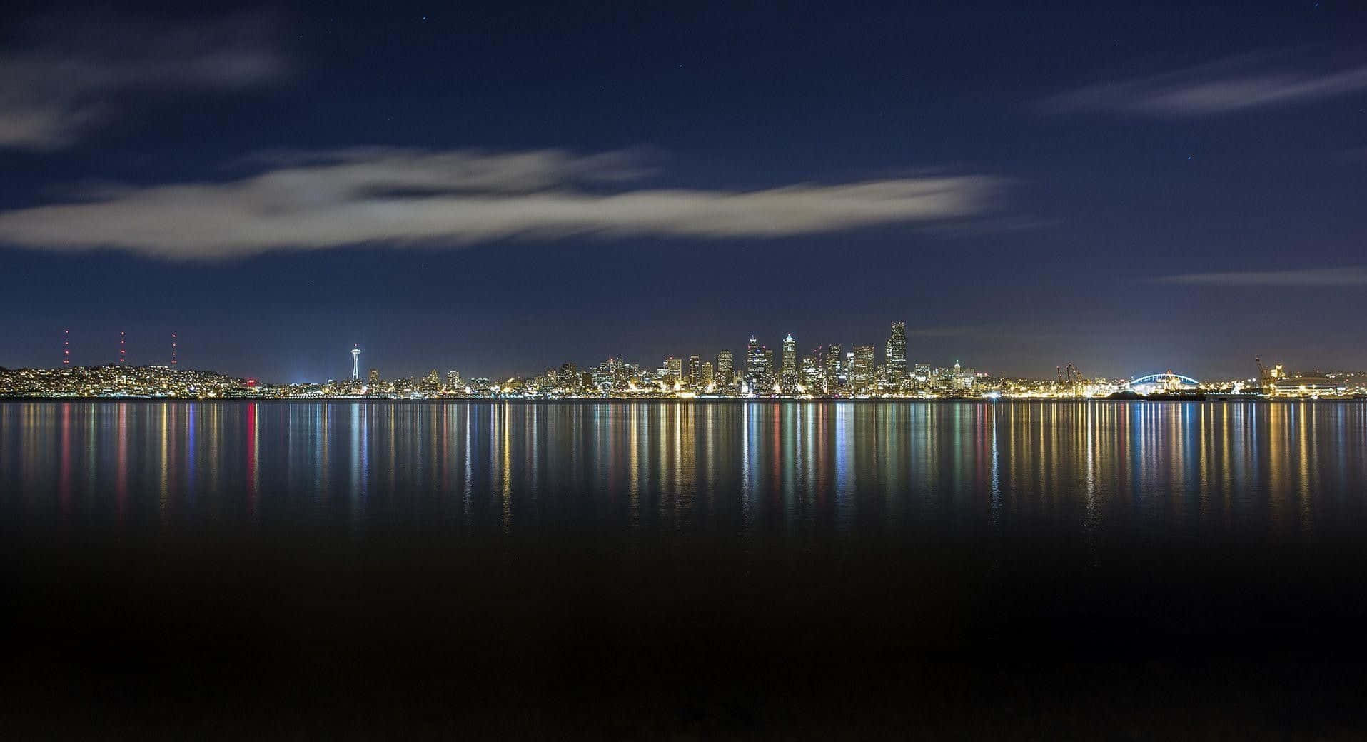 Seattle Washington, city skyline, calm water, HD Desktop Wallpaper