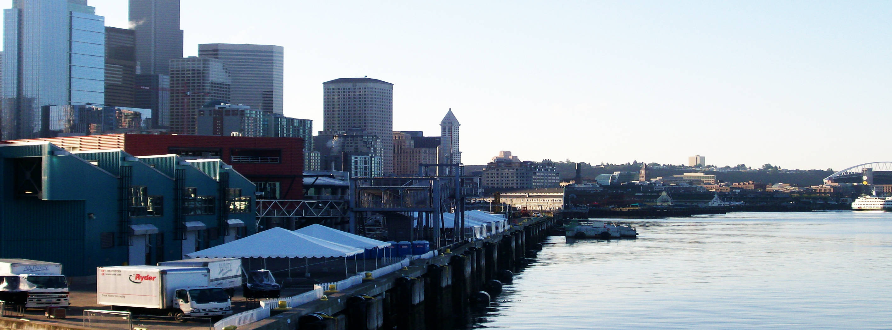 Seattle, port, factory building, 2K Desktop Wallpaper