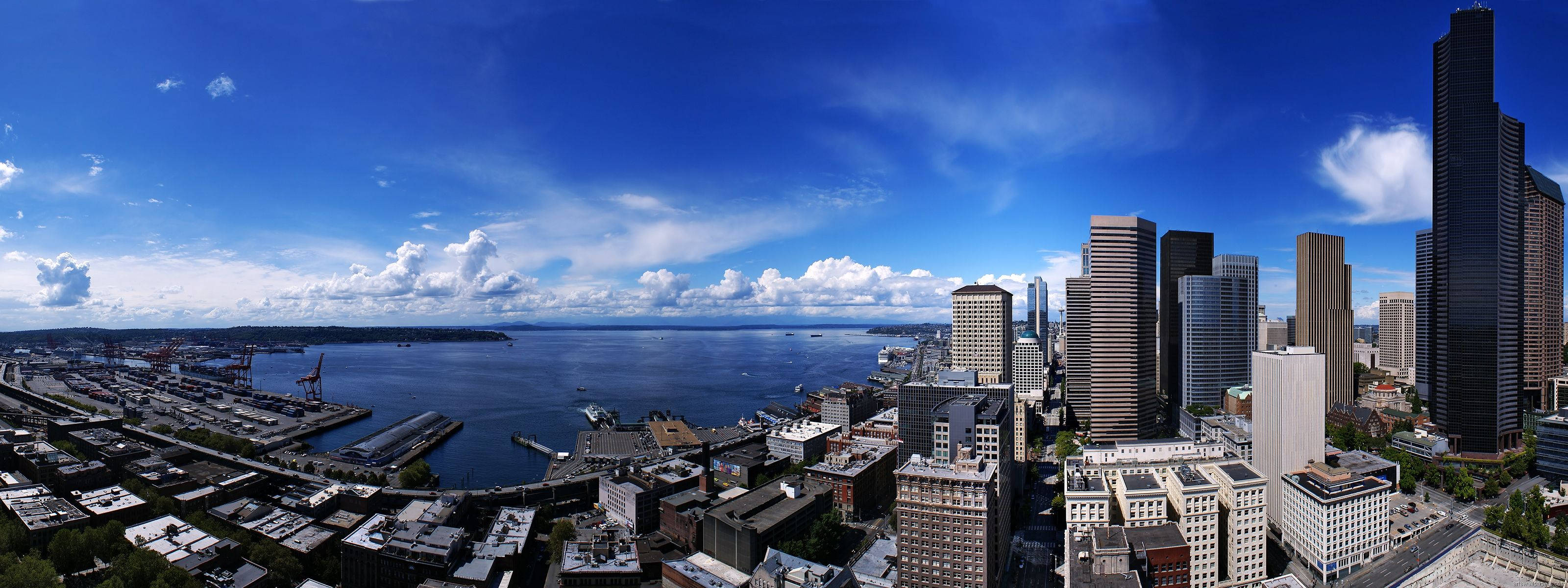 Seattle, city skyline, skyscrapers, 2K Desktop Wallpaper