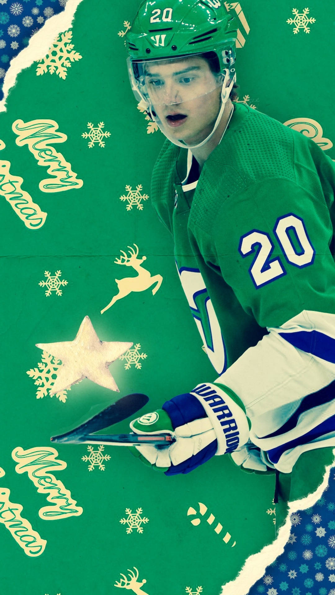 Sebastian Aho, green jersey number 20, festive green background, Full HD Phone Wallpaper