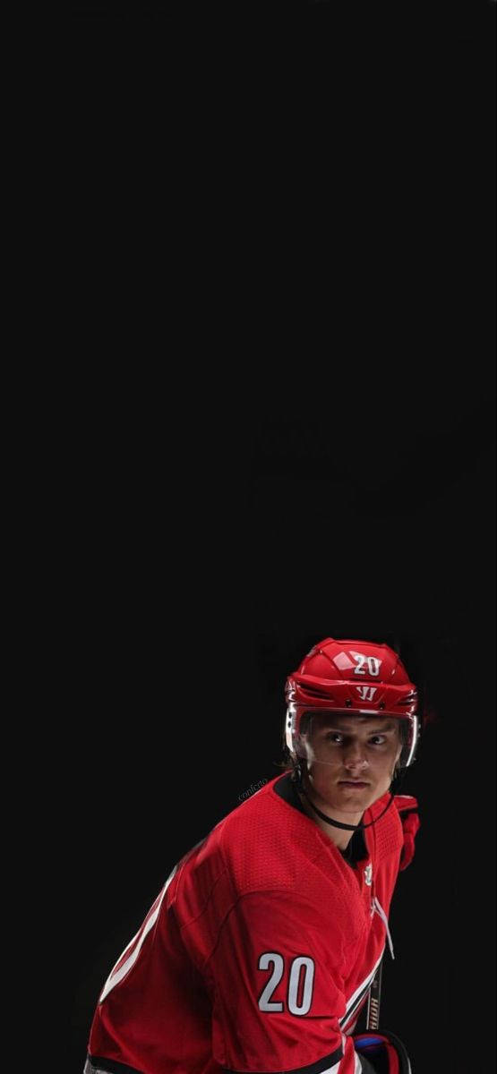 Sebastian Aho, number 20, red jersey, SD Phone Wallpaper