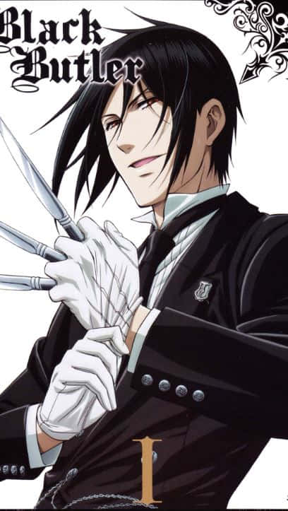 Sebastian Michaelis, black hair, white gloves, SD Phone Wallpaper