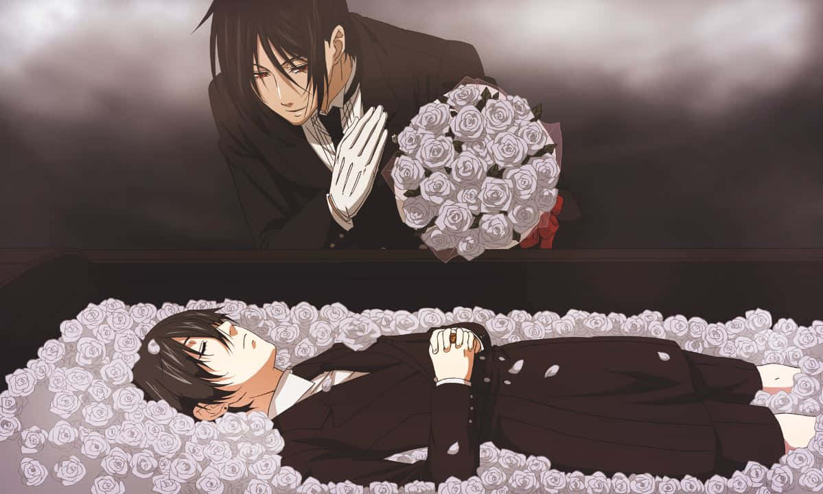 Sebastian Michaelis, suit, coffin, SD Desktop Wallpaper