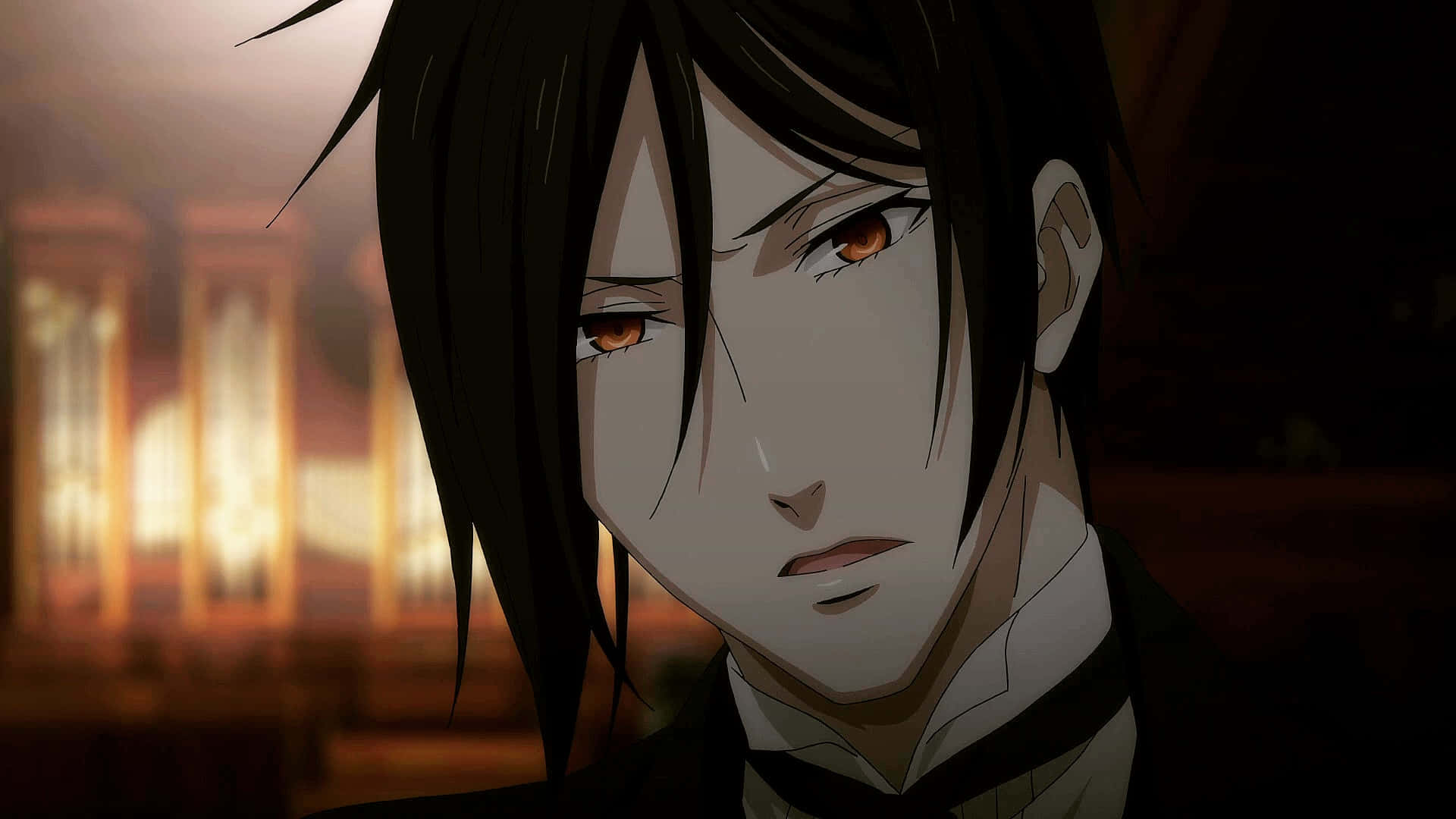 Sebastian Michaelis, anime character, dark hair, Full HD Desktop Wallpaper