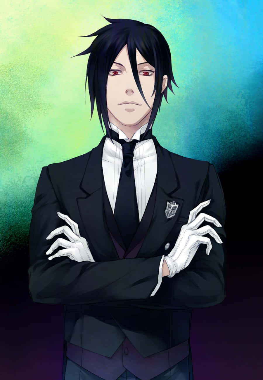 Sebastian Michaelis, black suit, white gloves, HD Phone Wallpaper