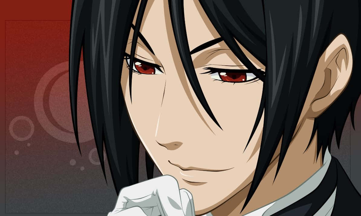 Sebastian Michaelis, black hair, red eyes, SD Desktop Wallpaper
