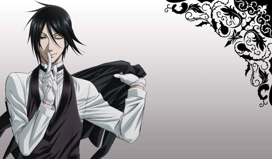 Sebastian Michaelis, black hair, white gloves, SD Desktop Wallpaper