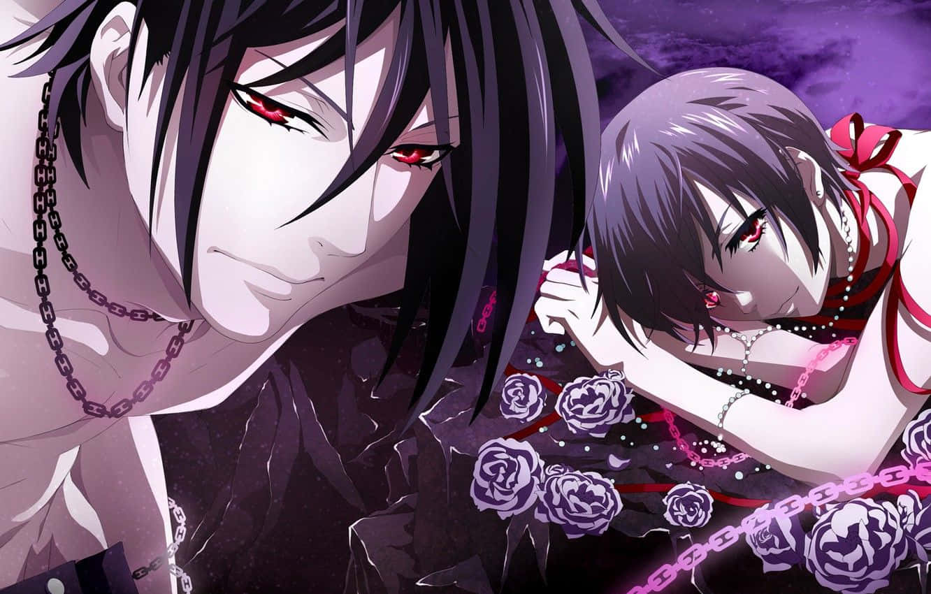 Sebastian Michaelis, red eyes, dark hair, HD Desktop Wallpaper