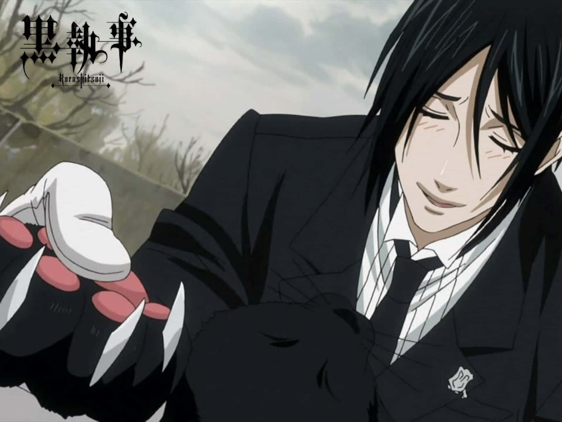 Sebastian Michaelis, black-haired, formal suit, Full HD Desktop Wallpaper