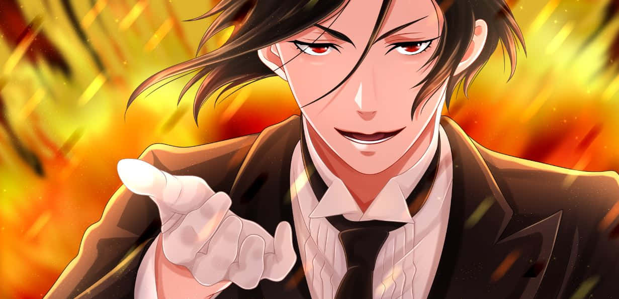 Sebastian Michaelis, anime man, suit, SD Desktop Wallpaper