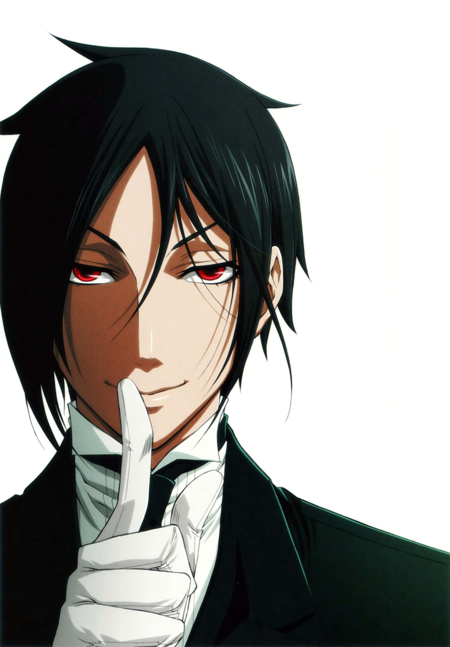 Sebastian Michaelis, black hair, red eyes, Full HD Phone Wallpaper