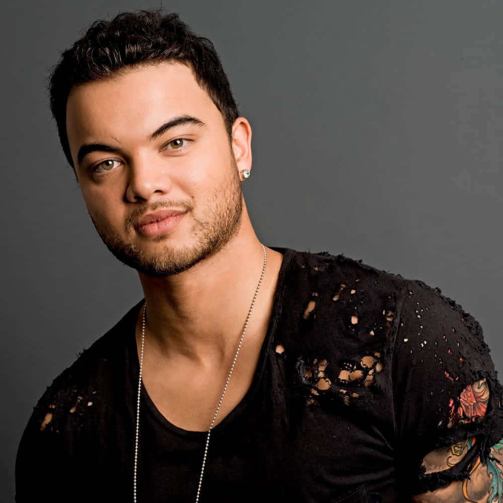 Guy Sebastian, tattoos, black lace shirt, SD Desktop Wallpaper