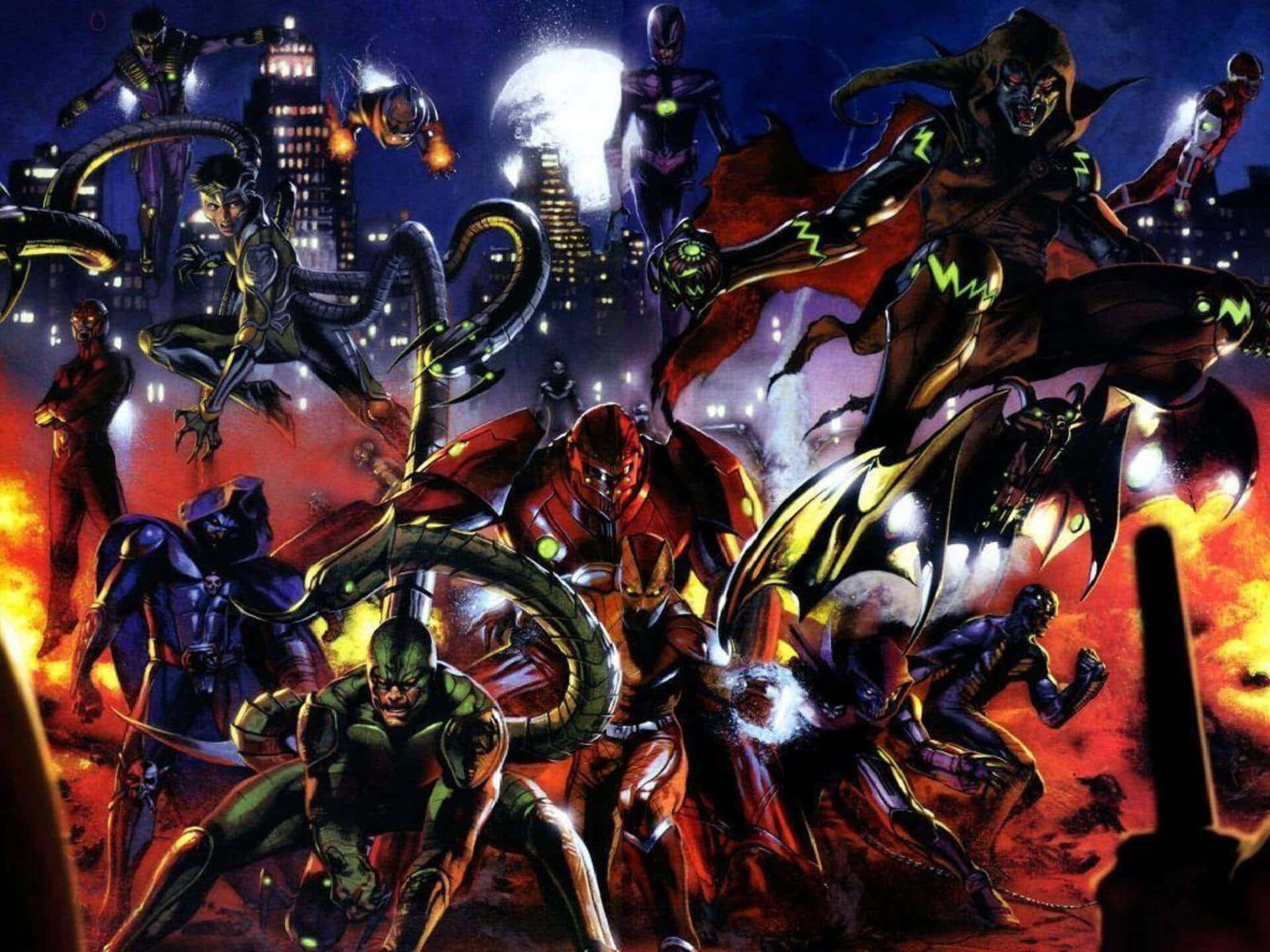 Secret Six, nighttime, full moon, Full HD Desktop Wallpaper