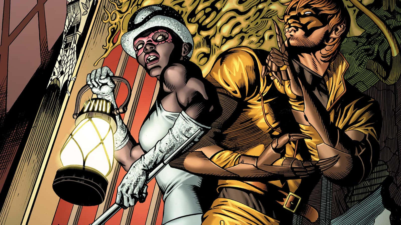 Secret Six, comic book style illustration, woman in a white dress and hat, HD Desktop Wallpaper