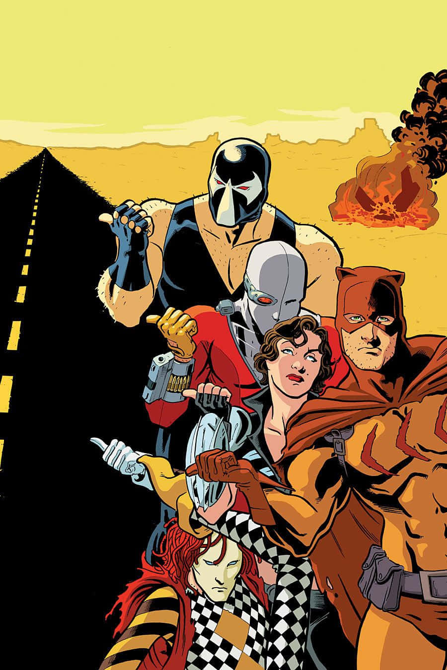 Secret Six, comic book style illustration, five superheroes, HD Phone Wallpaper
