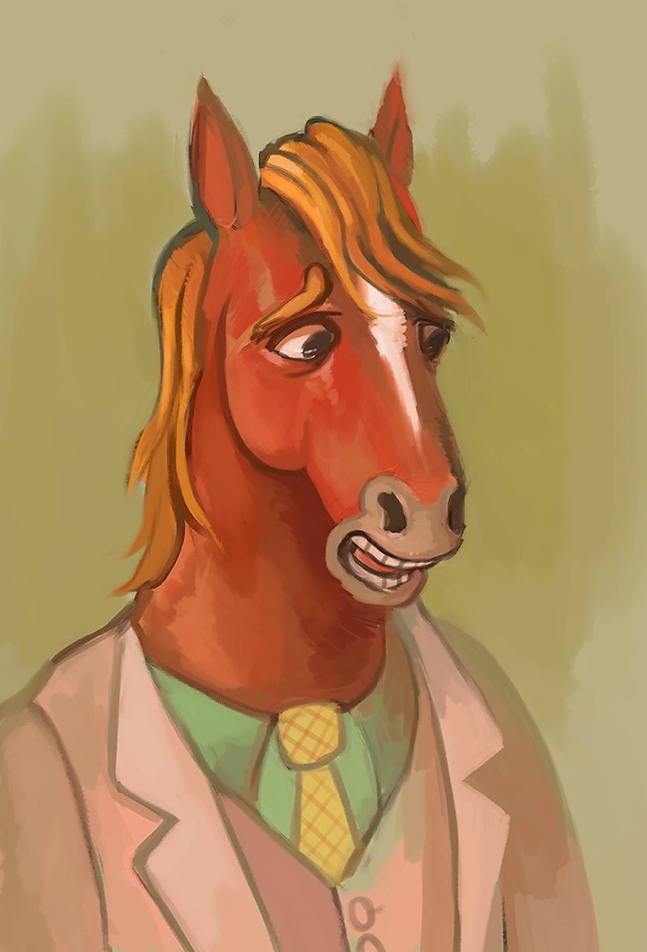Secretariat, orange mane, red face, Full HD Phone Wallpaper