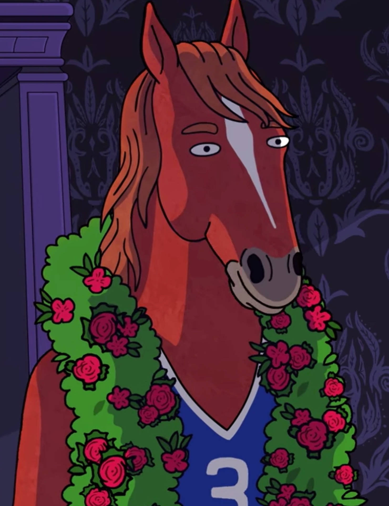 Secretariat, blue jersey, rose garland, Full HD Phone Wallpaper