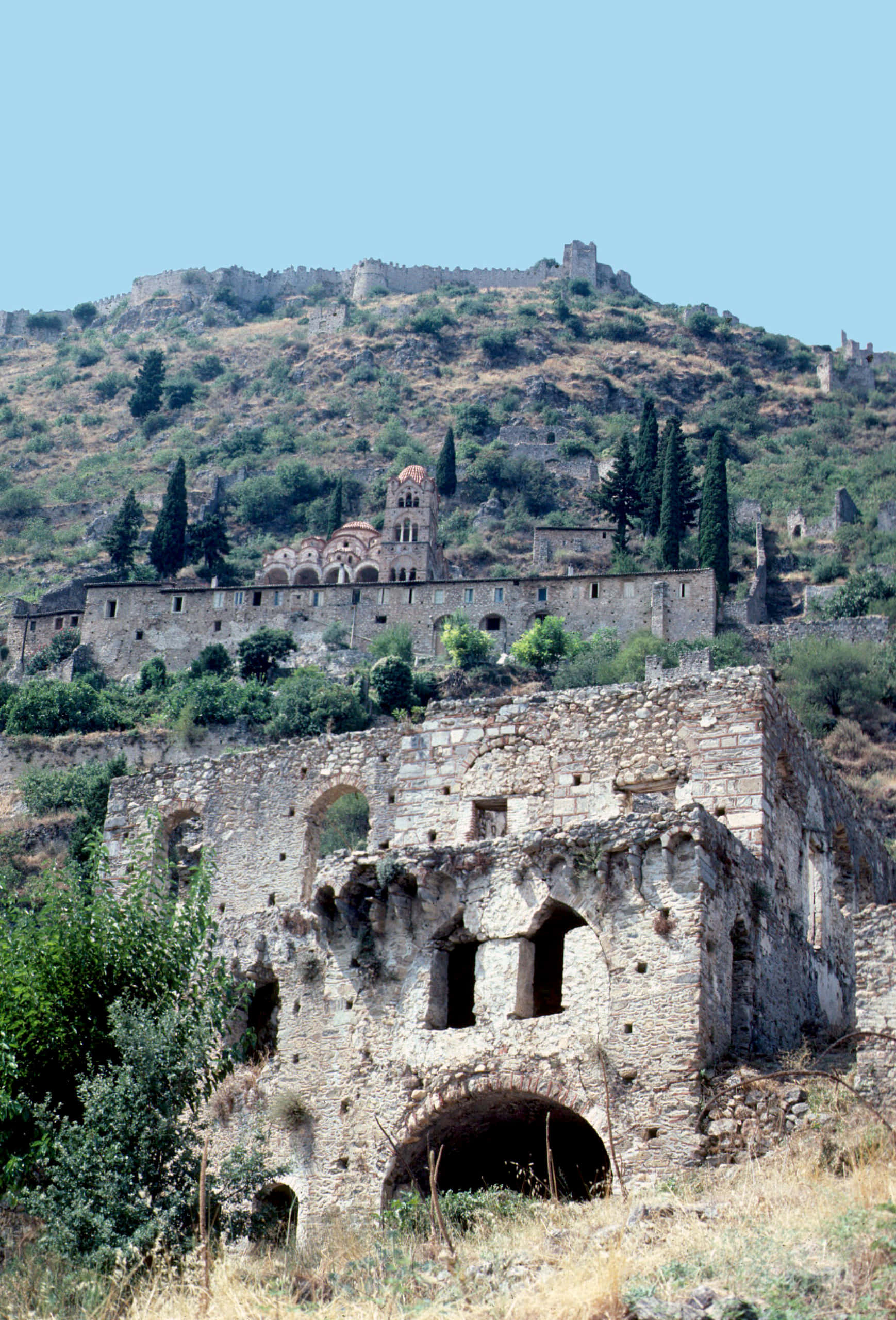 Byzantine Era, secular architecture, stone monastery ruins, 2K Phone Wallpaper