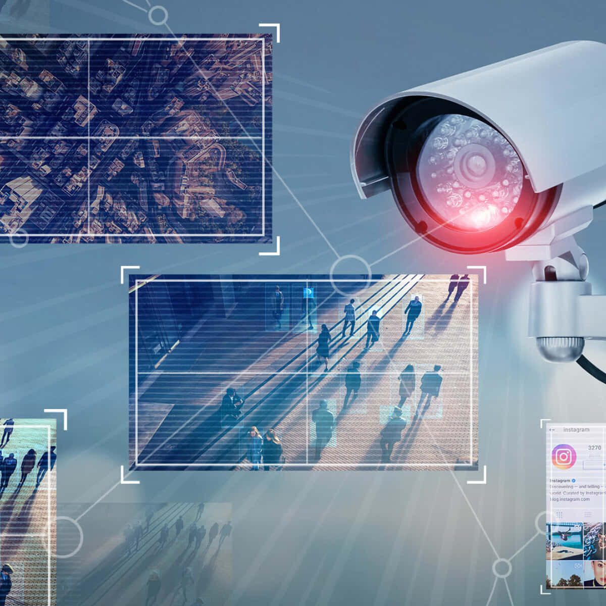 Advanced Security Camera, facial recognition technology, white security camera, SD Desktop Wallpaper