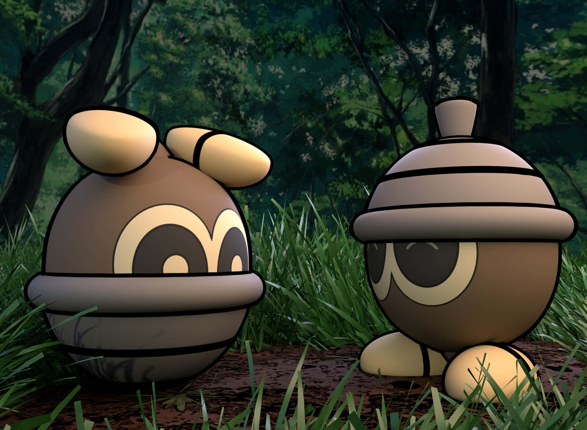 Seedot, cartoon acorn creatures, big eyes, Full HD Desktop Wallpaper
