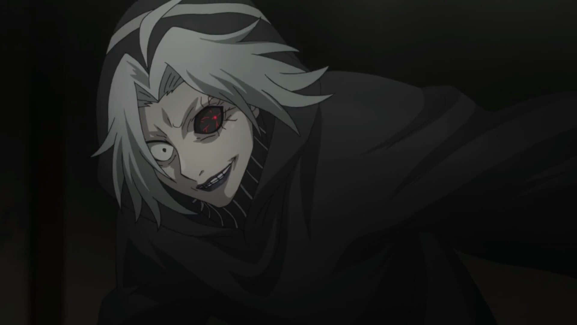 Seidou Takizawa, white hair, glowing red eye, Full HD Desktop Wallpaper