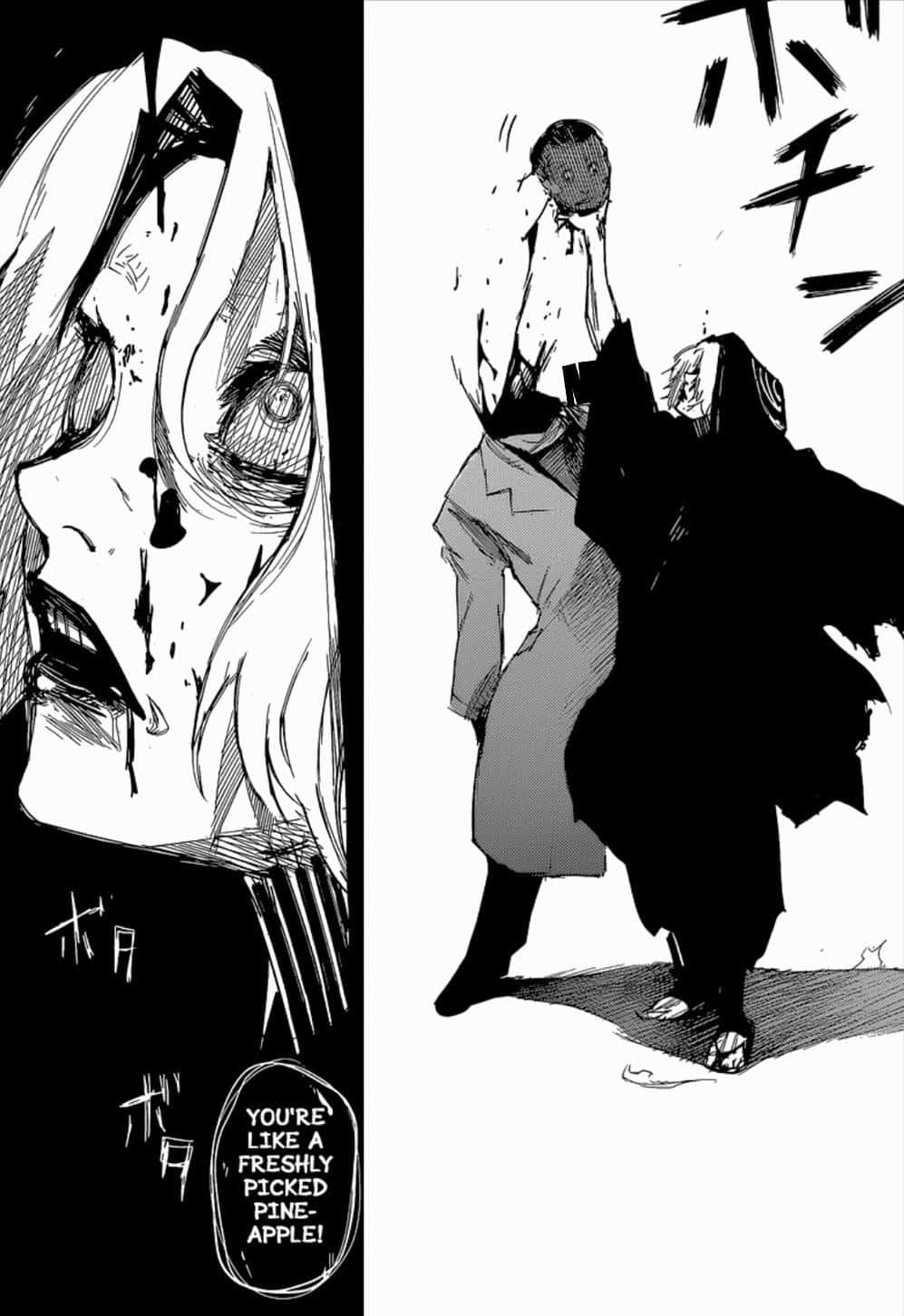 Seidou Takizawa, black and white manga panel, bloodied character, HD Phone Wallpaper