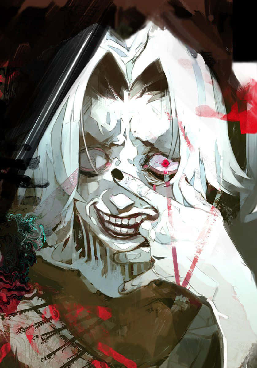 Seidou Takizawa, white hair, wide grin, SD Phone Wallpaper