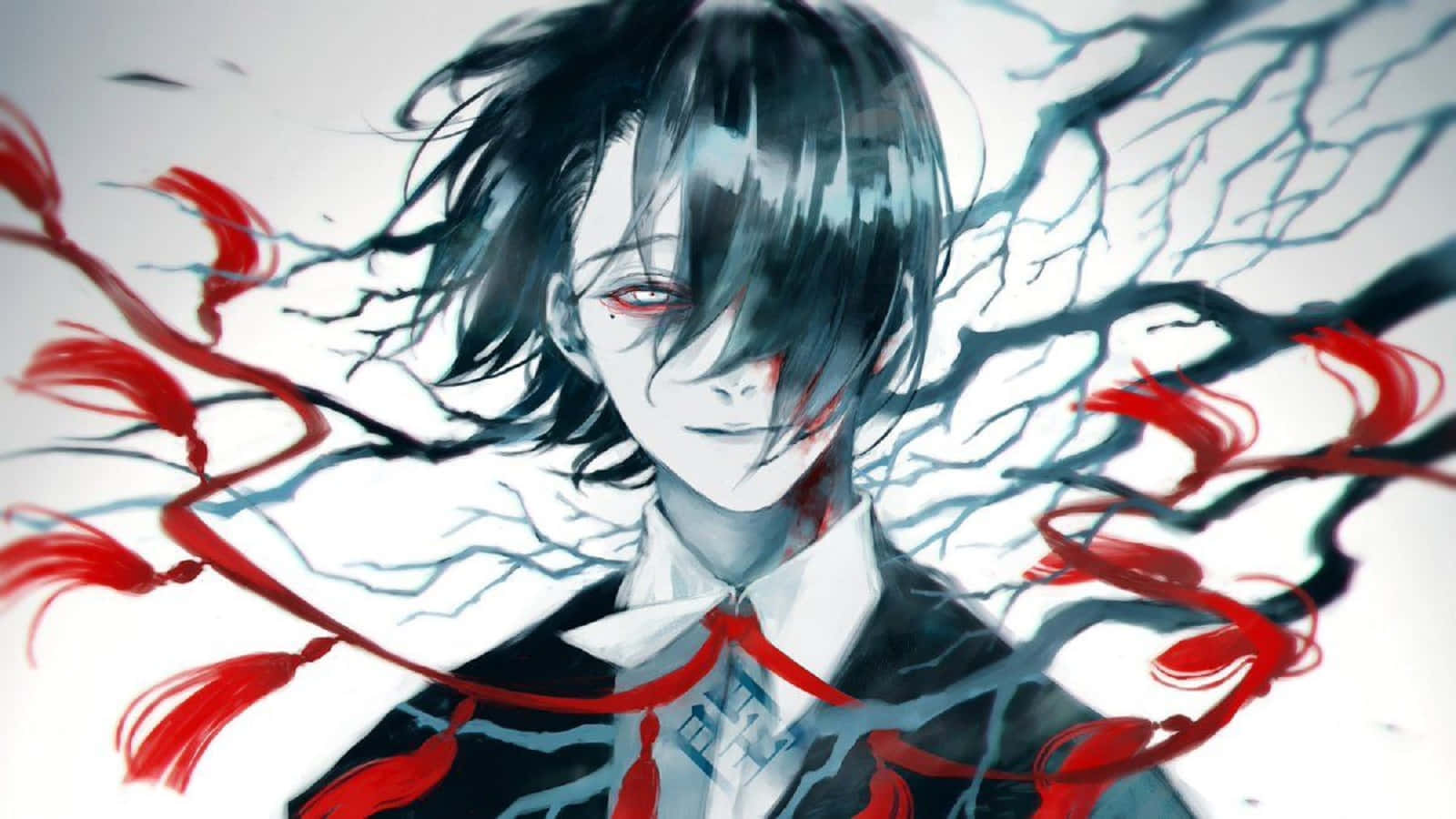 Seidou Takizawa, red eyes, blood-like streaks, HD Desktop Wallpaper