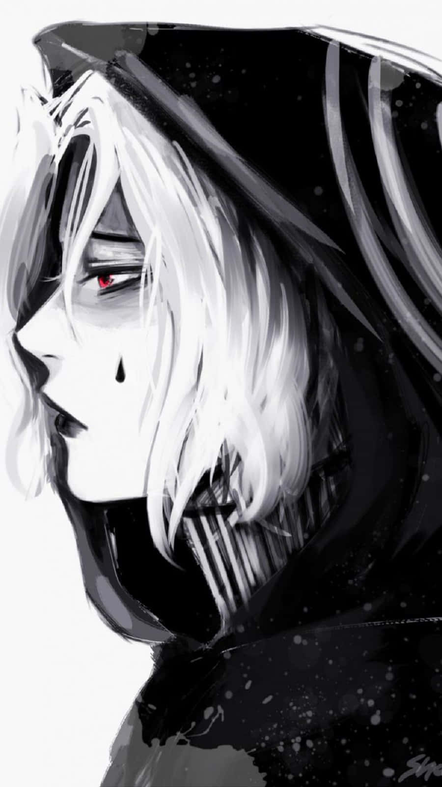 Seidou Takizawa, white hair, red eyes, HD Phone Wallpaper
