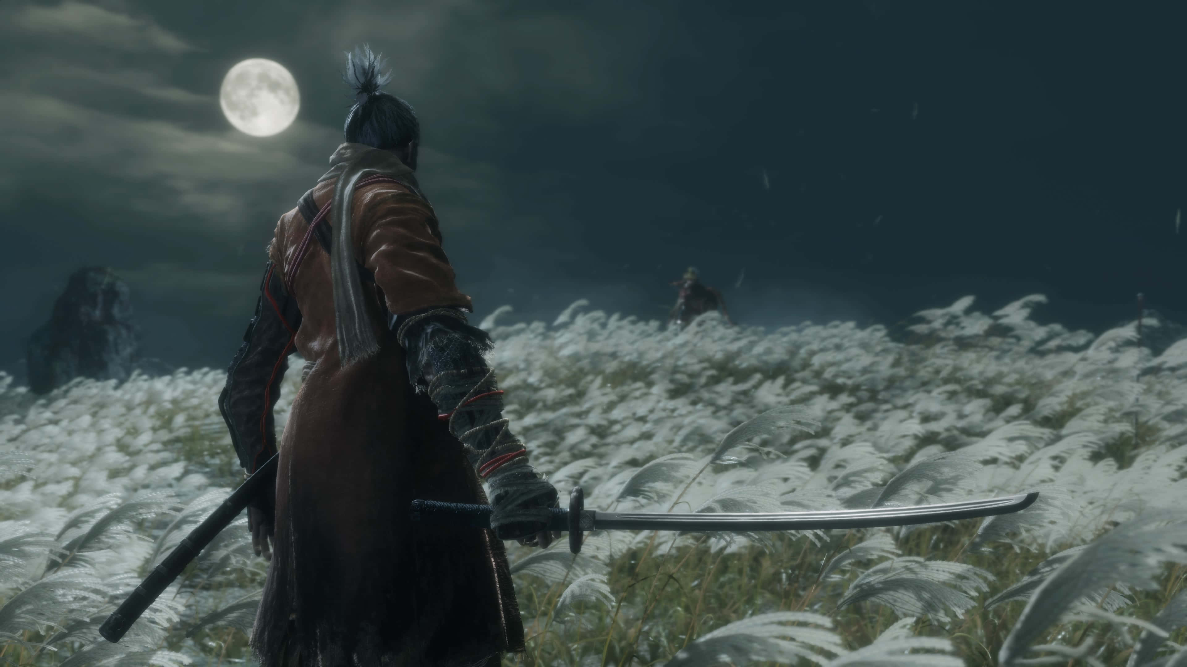 Sekiro, moonlit field, full moon, 4K Desktop Wallpaper