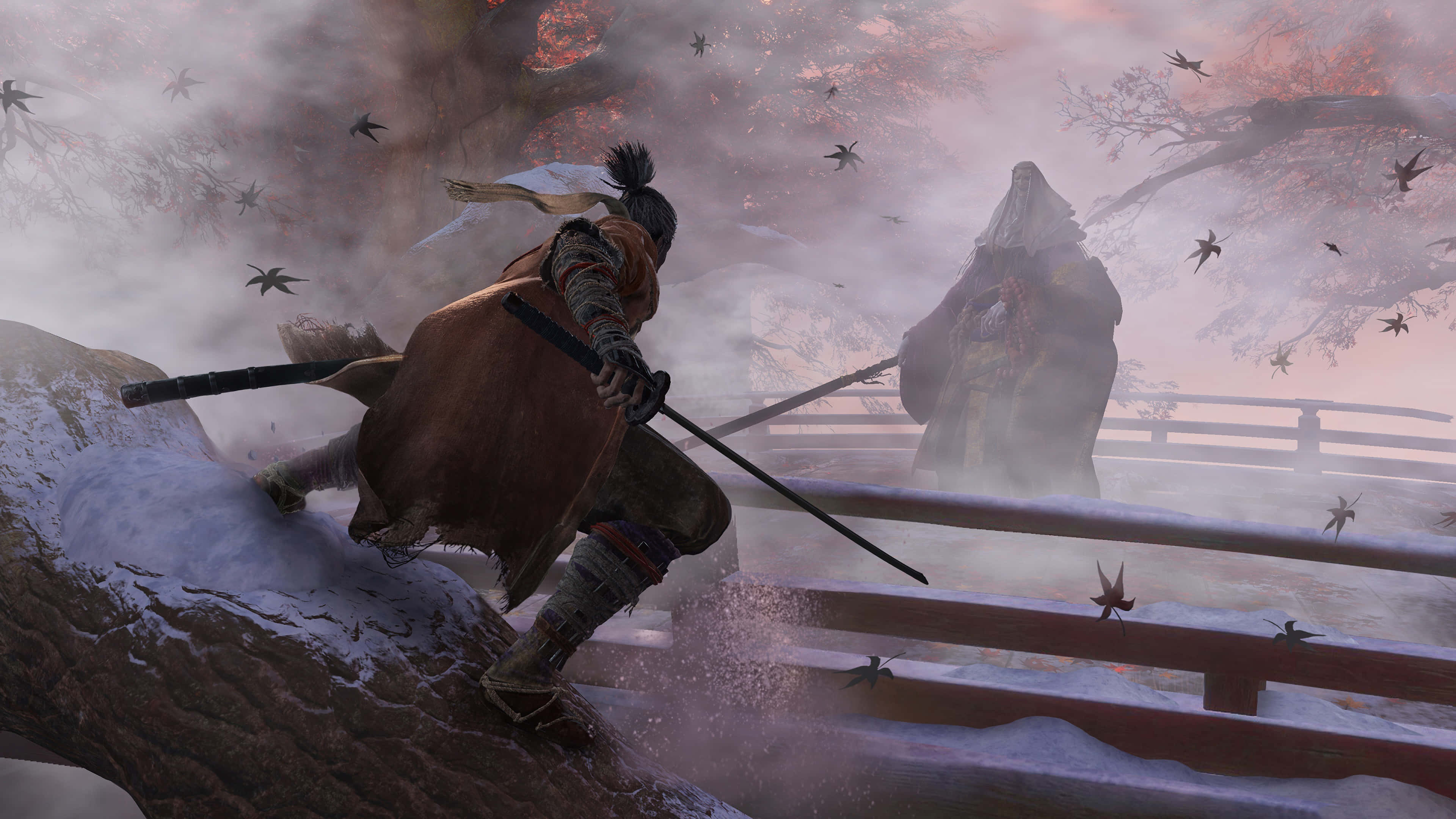 Sekiro, snowy duel, samurai warrior, 4K Desktop Wallpaper