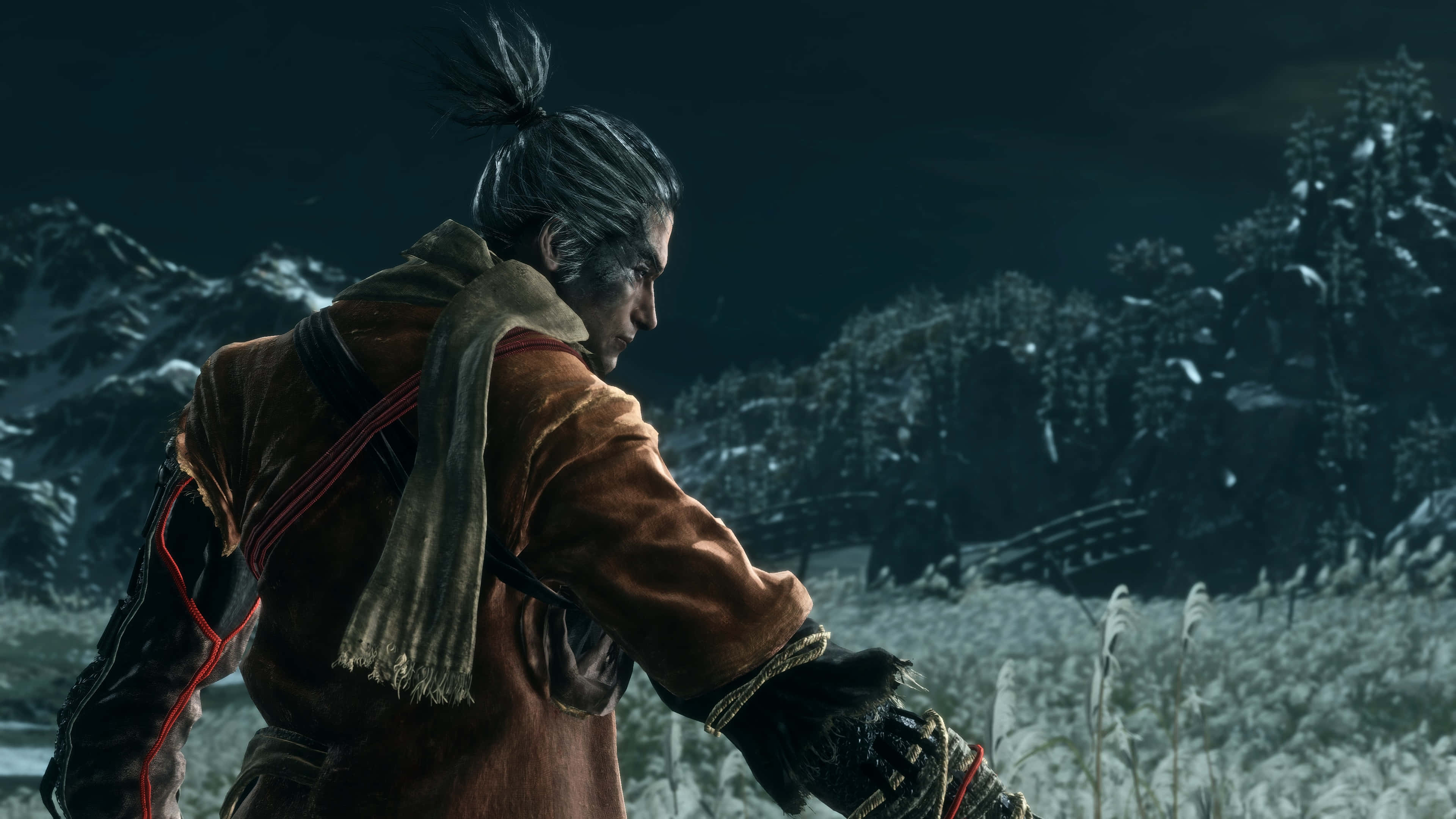 Sekiro, warrior, brown armor, 4K Desktop Wallpaper
