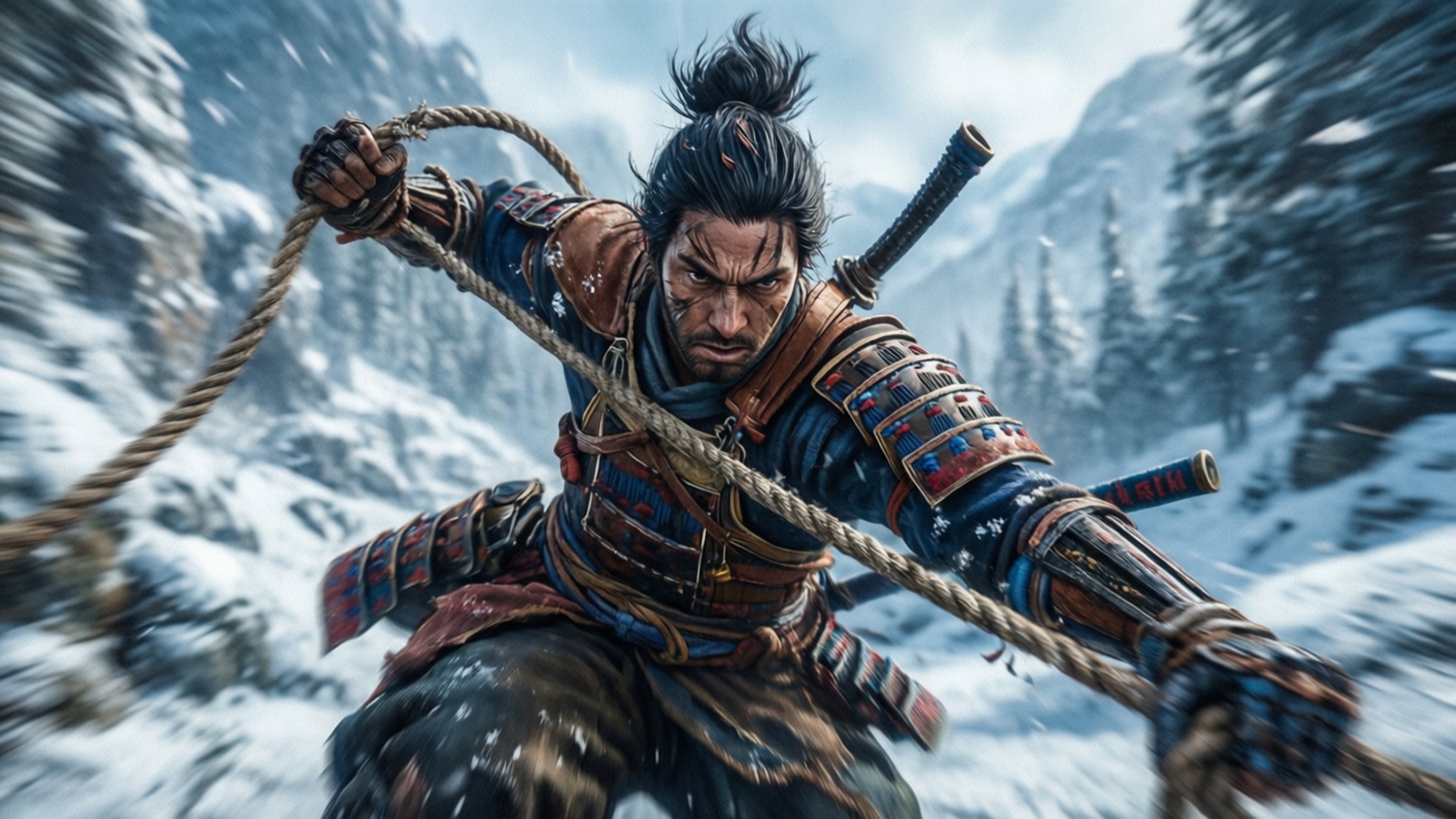 Sekiro, grappling, snowy landscape, Full HD Desktop Wallpaper