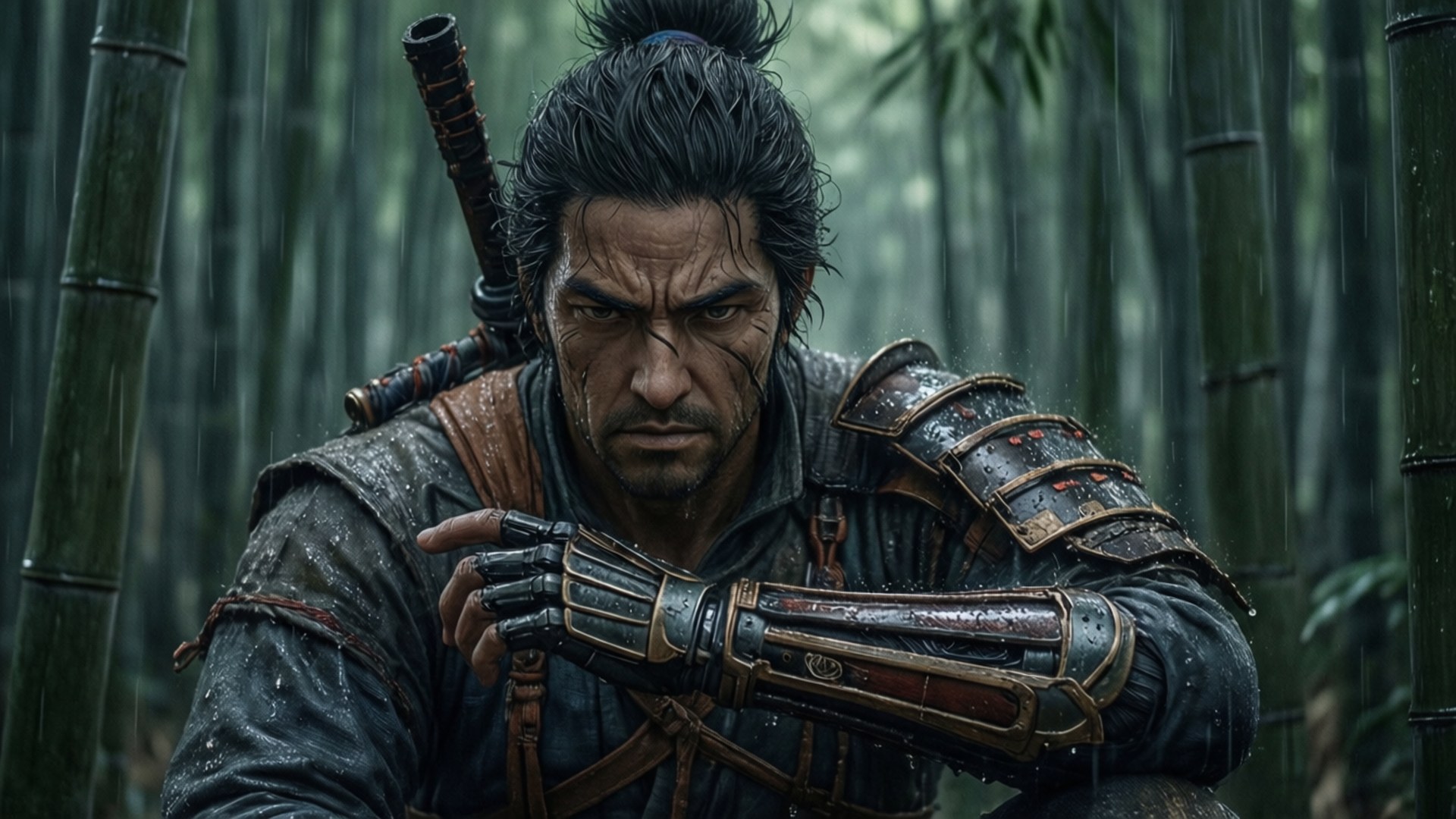 Sekiro, bamboo grove, rain, Full HD Desktop Wallpaper