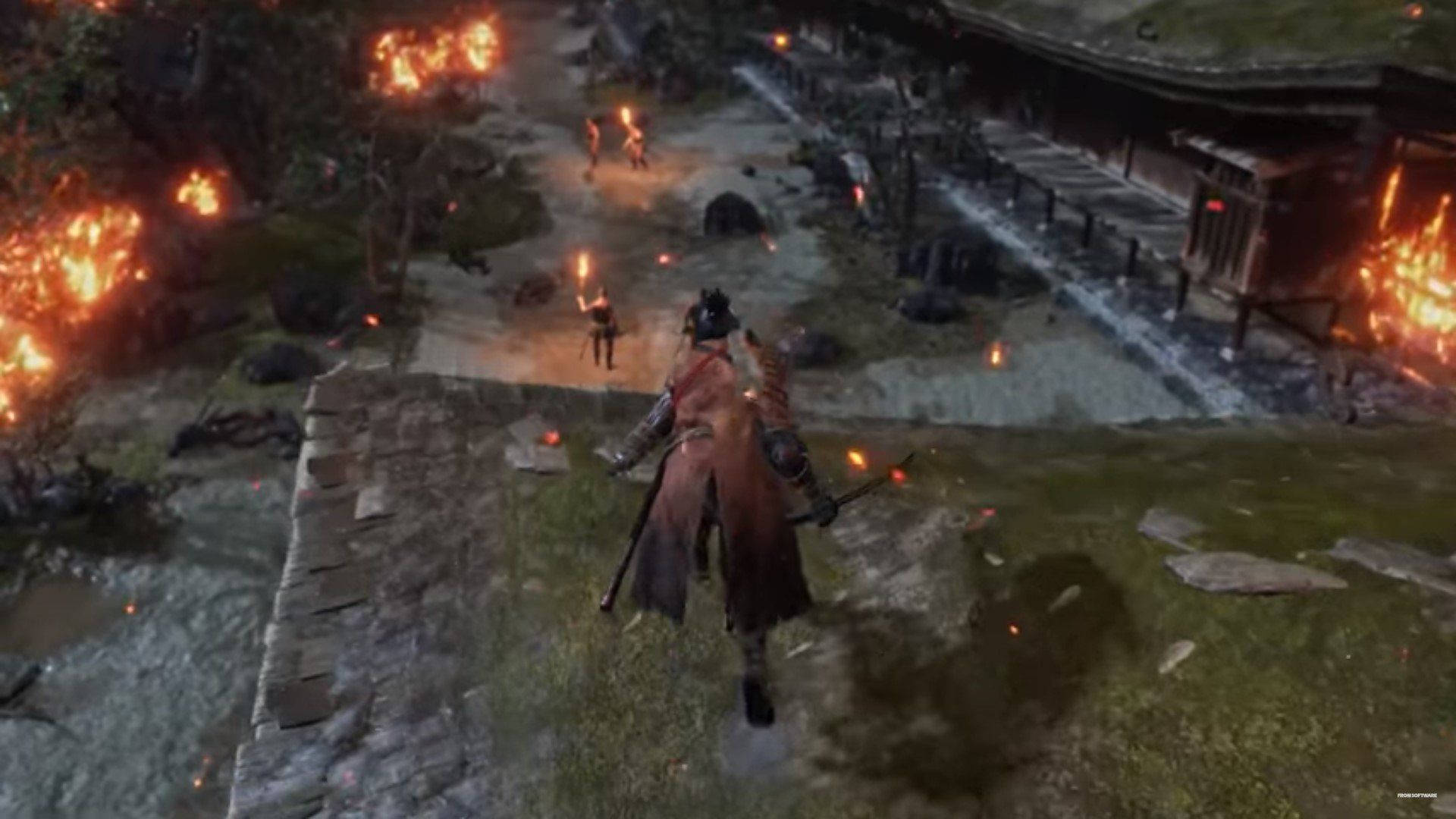 Sekiro Shadows Die Twice, samurai warrior, stone bridge, Full HD Desktop Wallpaper