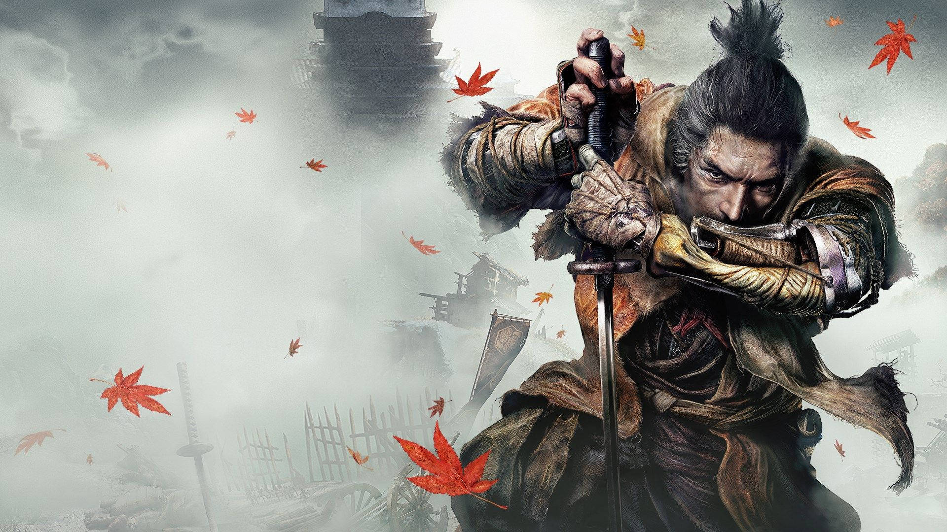 Sekiro: Shadows Die Twice, samurai warrior, misty battlefield, Full HD Desktop Wallpaper