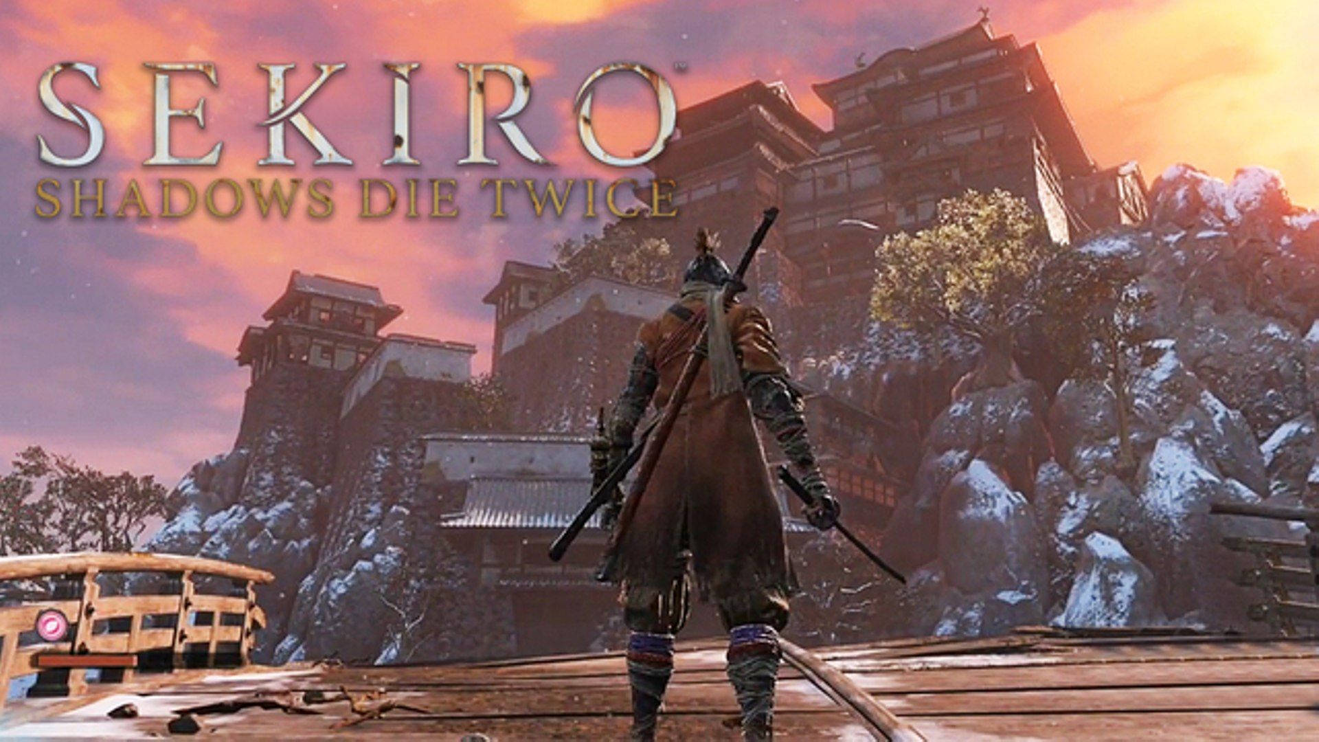 Sekiro Shadows Die Twice, wooden castle, samurai warrior, Full HD Desktop Wallpaper