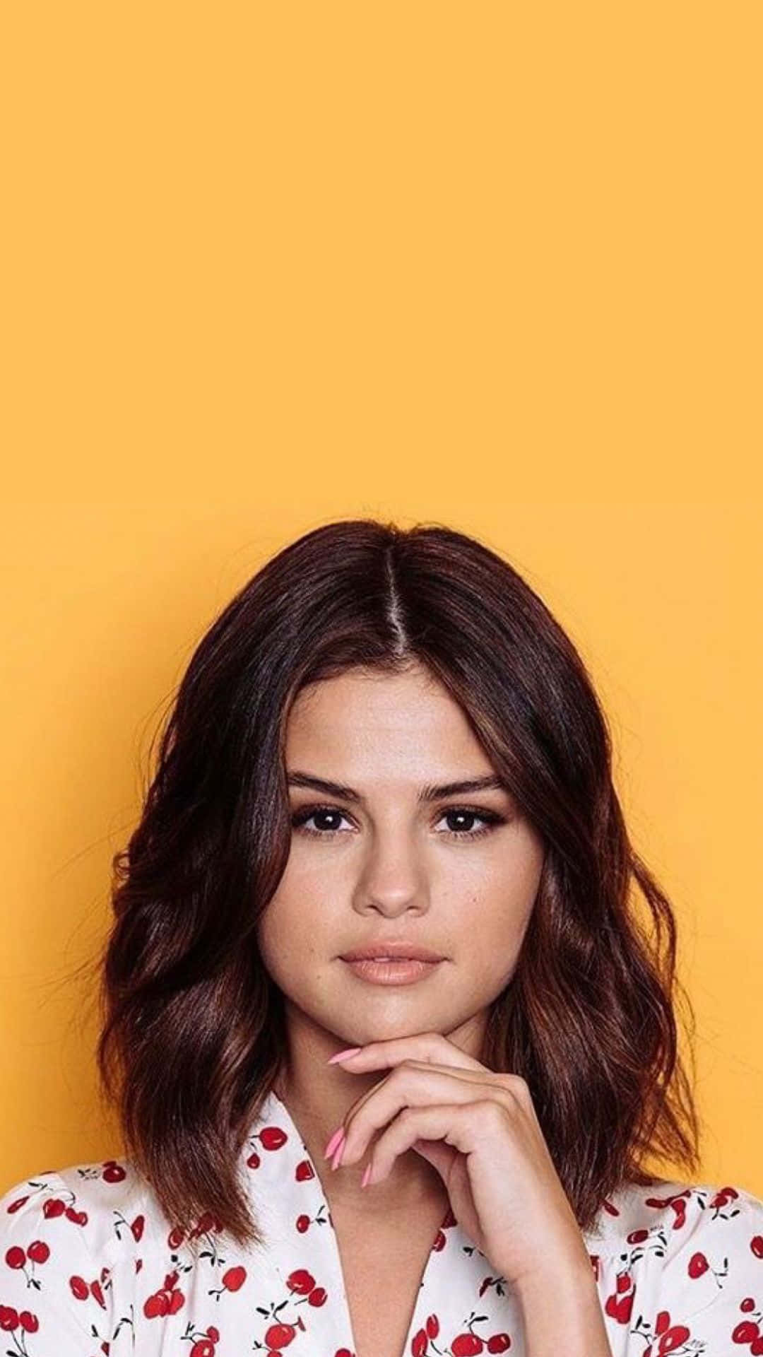 Selena Gomez, iPhone, wavy brown hair, Full HD Phone Wallpaper