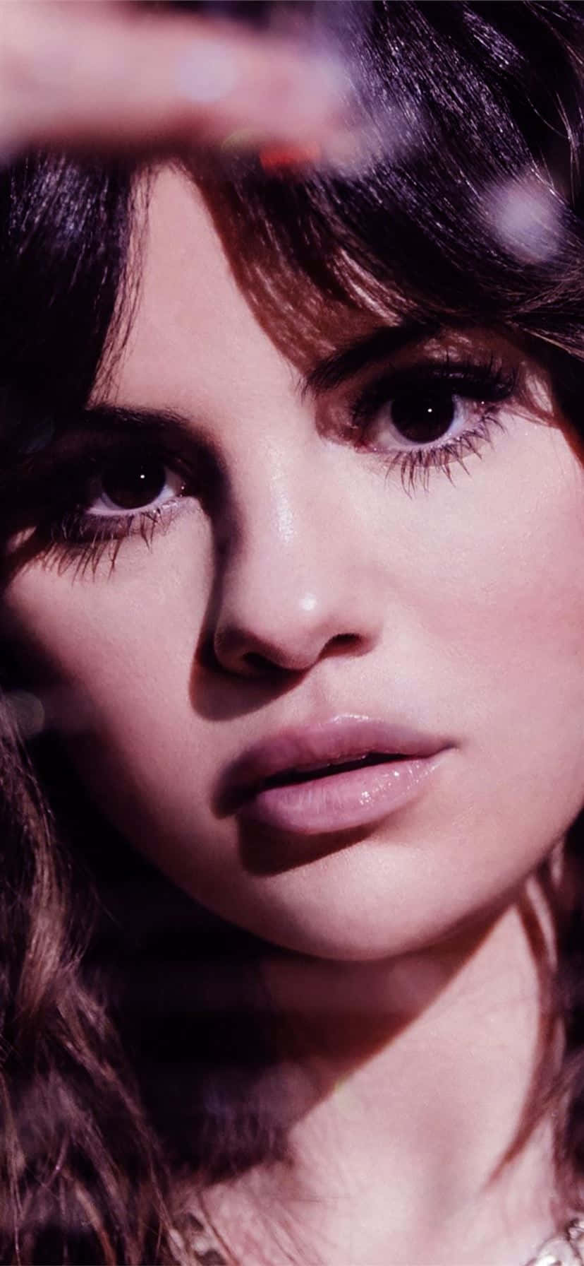 Selena Gomez iPhone, dark hair, intense gaze, HD Phone Wallpaper