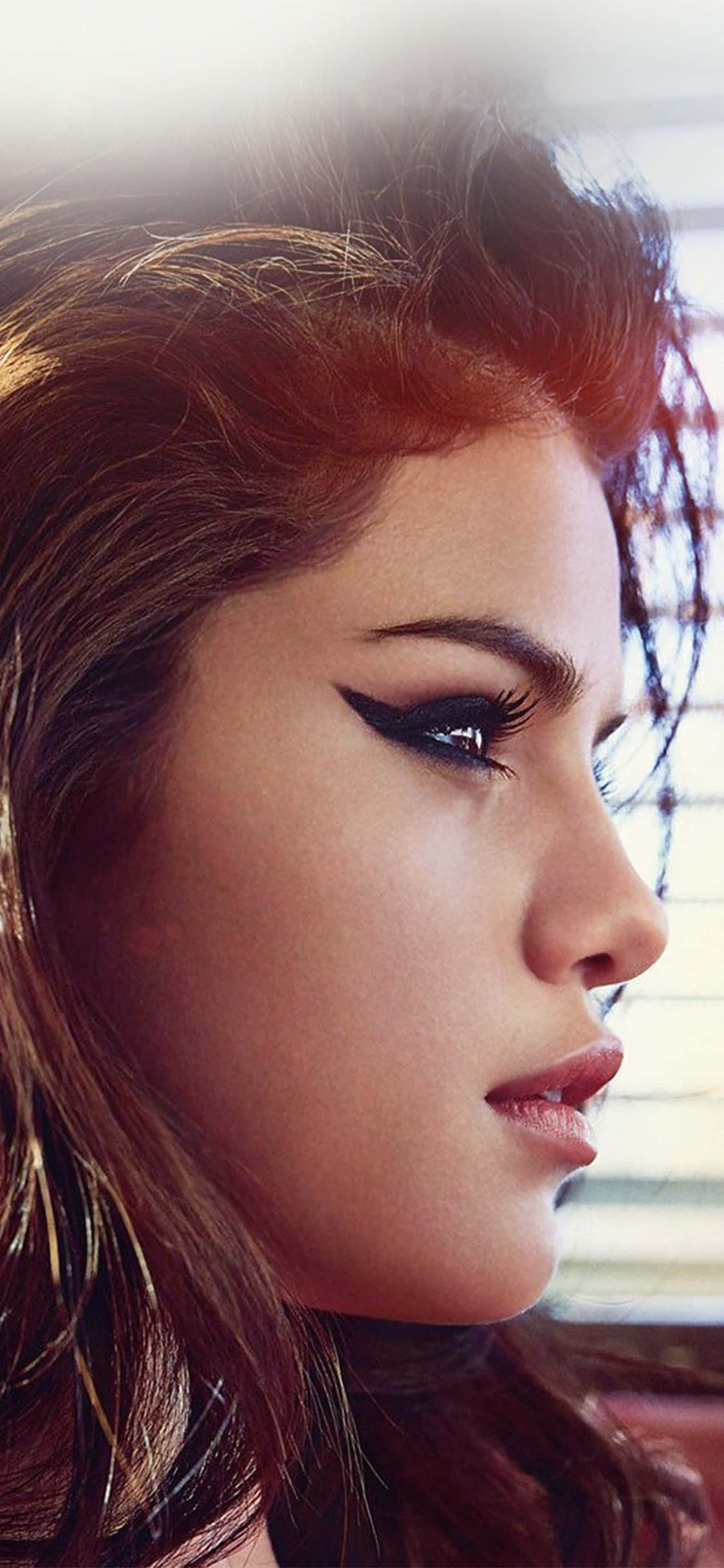 Selena Gomez, iPhone, black winged eyeliner, Full HD Phone Wallpaper