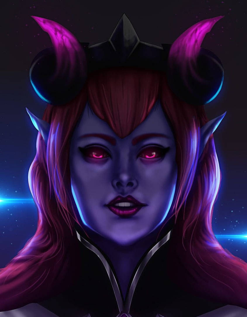 Selena Mobile Legend, demonic anime woman, glowing red eyes, SD Phone Wallpaper