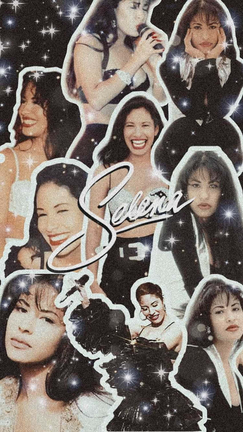 Selena Quintanilla, glittering collage, iconic photos, HD Phone Wallpaper